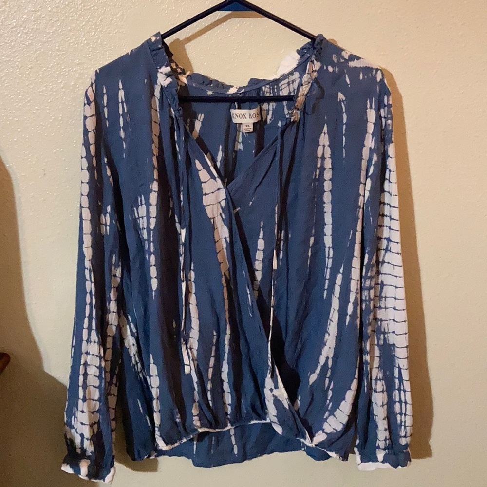 Blue peasant blouse